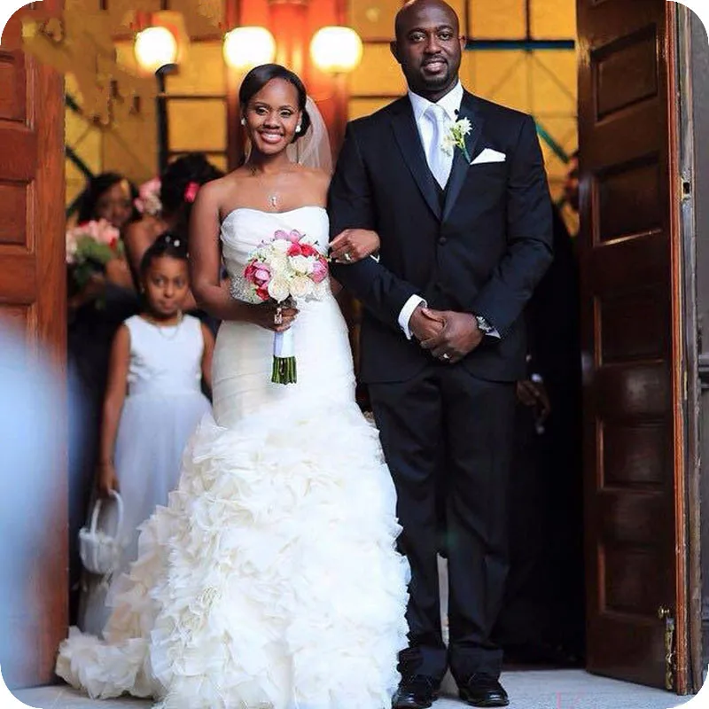 

Black Men Suits for Wedding Suits Bridegroom Groomsmen Slim Fit Formal Prom Custom Blazer Tuxedos Best Man Costume Homme 3Pieces