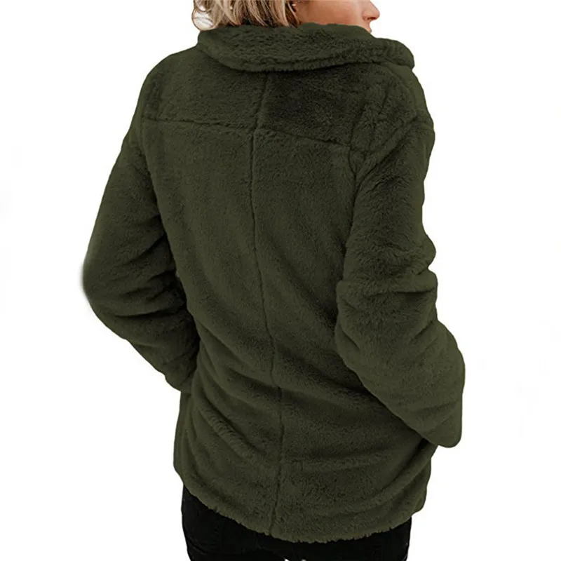 Толстовки для женщин, осенне-зимний Повседневный пуловер с длинным рукавом и карманами, плюшевая куртка с открытой передней частью, пальто, Прямая поставка, L#13