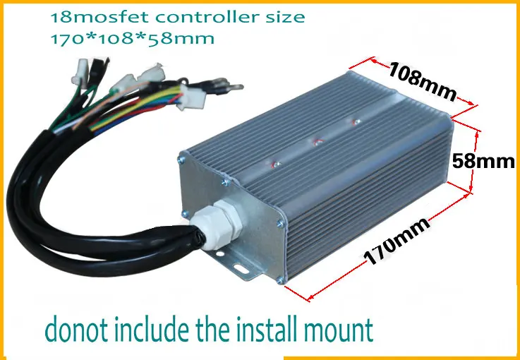 18mosfet BLDC контроллер квадратный датчик волны/сенсорный 24v36v48V60V64V72V80V1200W