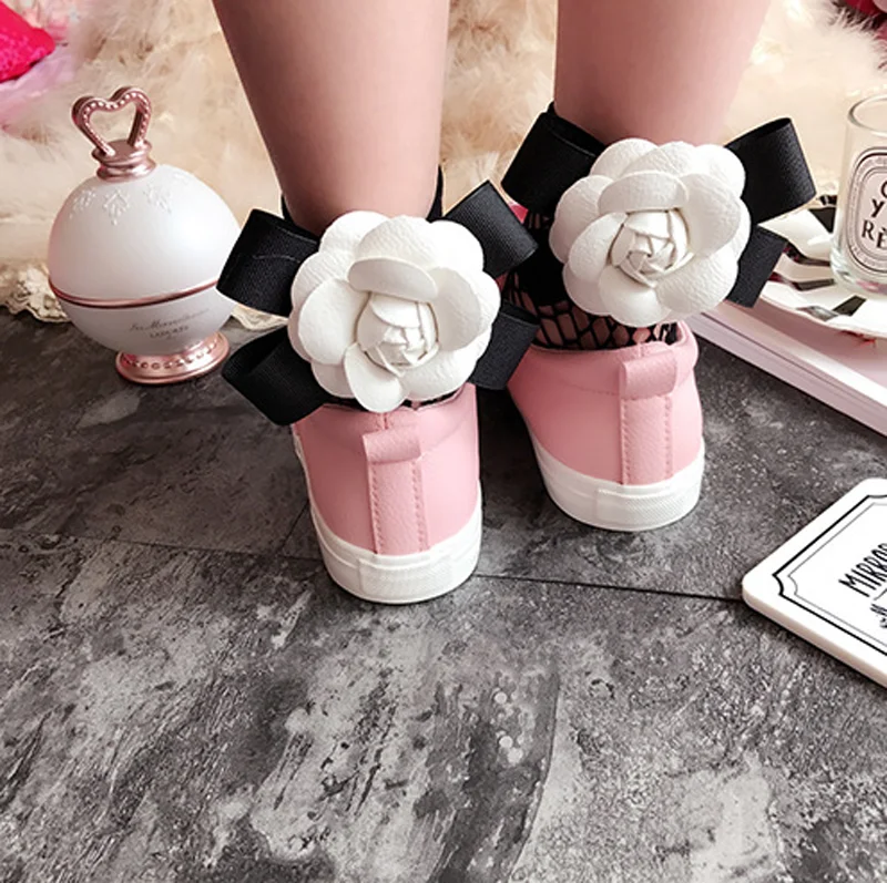 Women White Rose Socks New Fashion Women Glitter Bow Flower Mesh Sexy Fishnet Net Girl Low Ankle Socks Hosiery