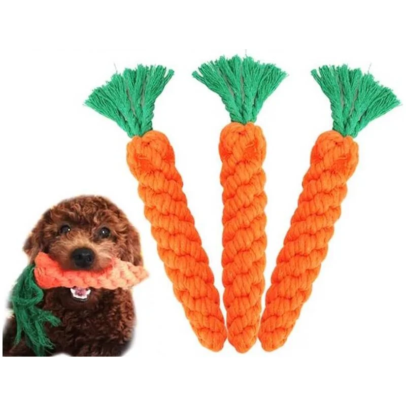 Игрушка для собак в форме моркови, хлопковая веревка, игрушка для щенка, жевательная молярная чистка зубов, тренировочная игрушка для укуса, поставка для домашних животных, 1 шт