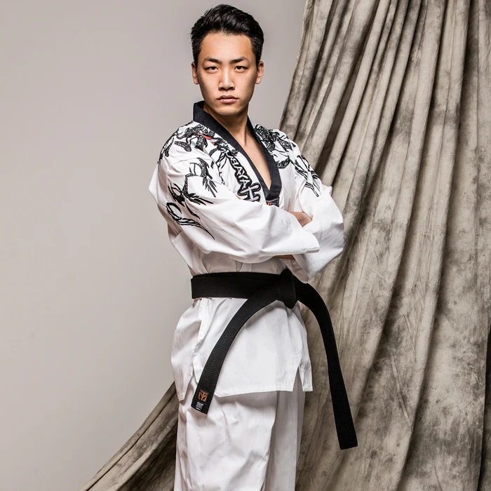 Боевые искусства TKD Tae Kwon Do v образная горловина Одежда для взрослых и детей