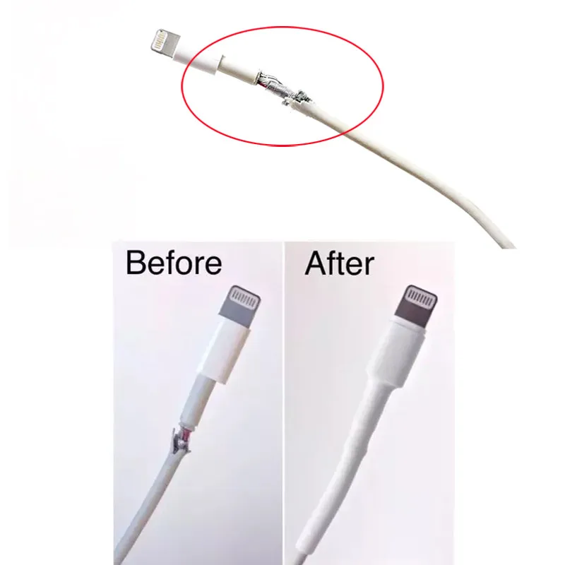 10 шт. для iphone Lighting кабель фиксированная термоусадочная трубка Usb iPad iPhone 5/6/Φ/6s/X XS XR