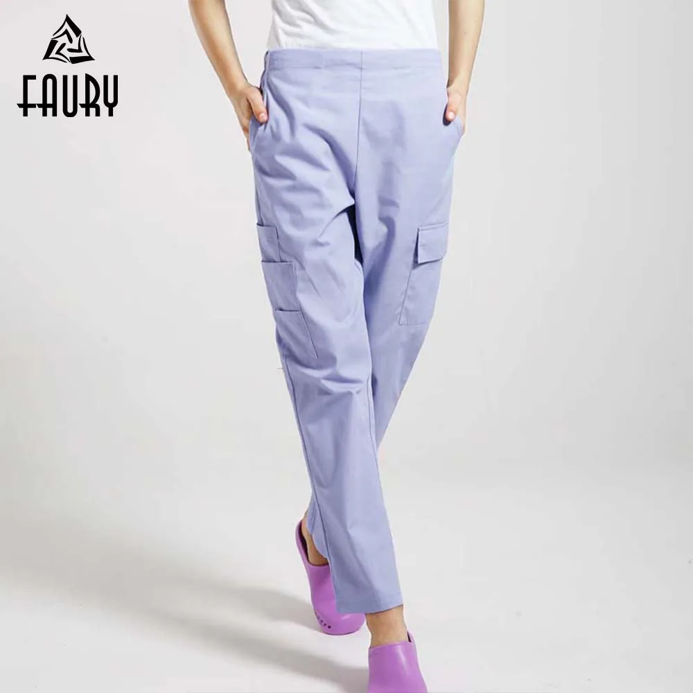 Высокое качество Медсестра Штаны мульти-карман Штаны доктор Штаны операционной Штаны брюки для Для мужчин Для женщин общие лабораторные