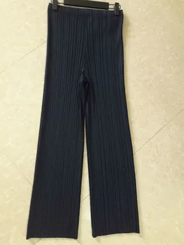 

New All-match Miyake Fold Basic Models Long Straight Legged Trousers Pleated Pants
