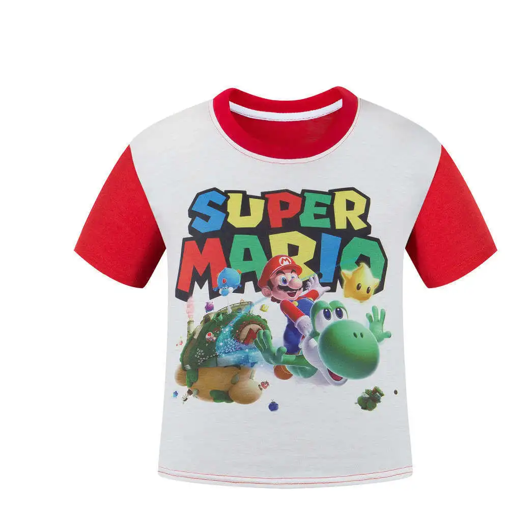 Children Super Mario Printing Clothes Boy Girl Cartoon Mario Brother T