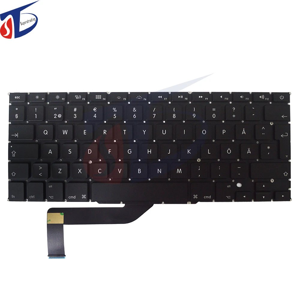 A1398 SW SD FI Swedish Finnish keyboard without backlight backlit for font b macbook b font