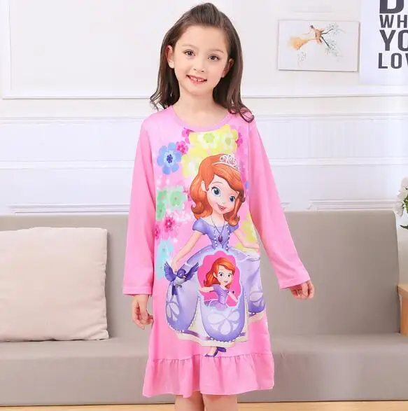 Одежда От 2 до 12 лет Новинка года, осенне-Весенняя стильная ночная рубашка для девочек детская одежда для сна для девочек детская одежда принцессы для девочек - Цвет: style 21