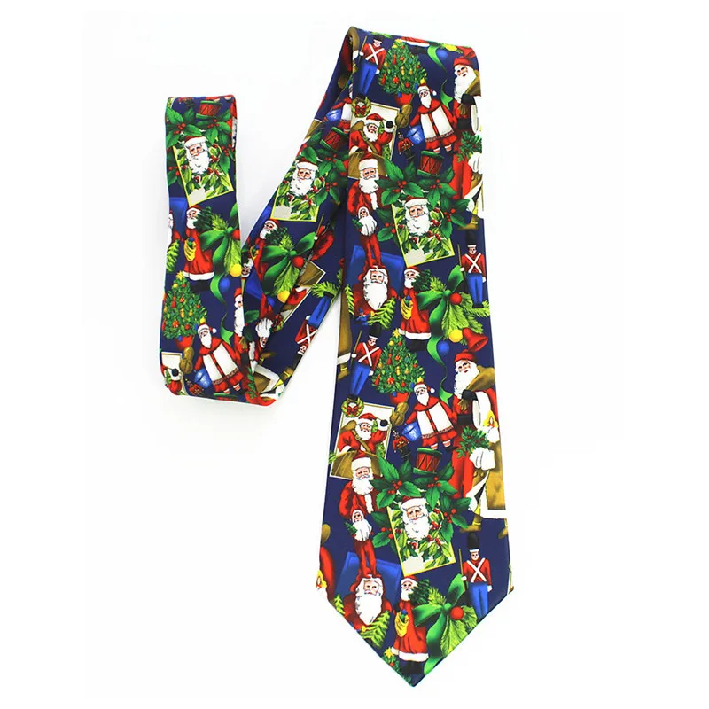 Галстук с принтом на Рождество, Рождество, дерево, олень, Цветочный галстук, праздничный галстук на Рождество - Цвет: D