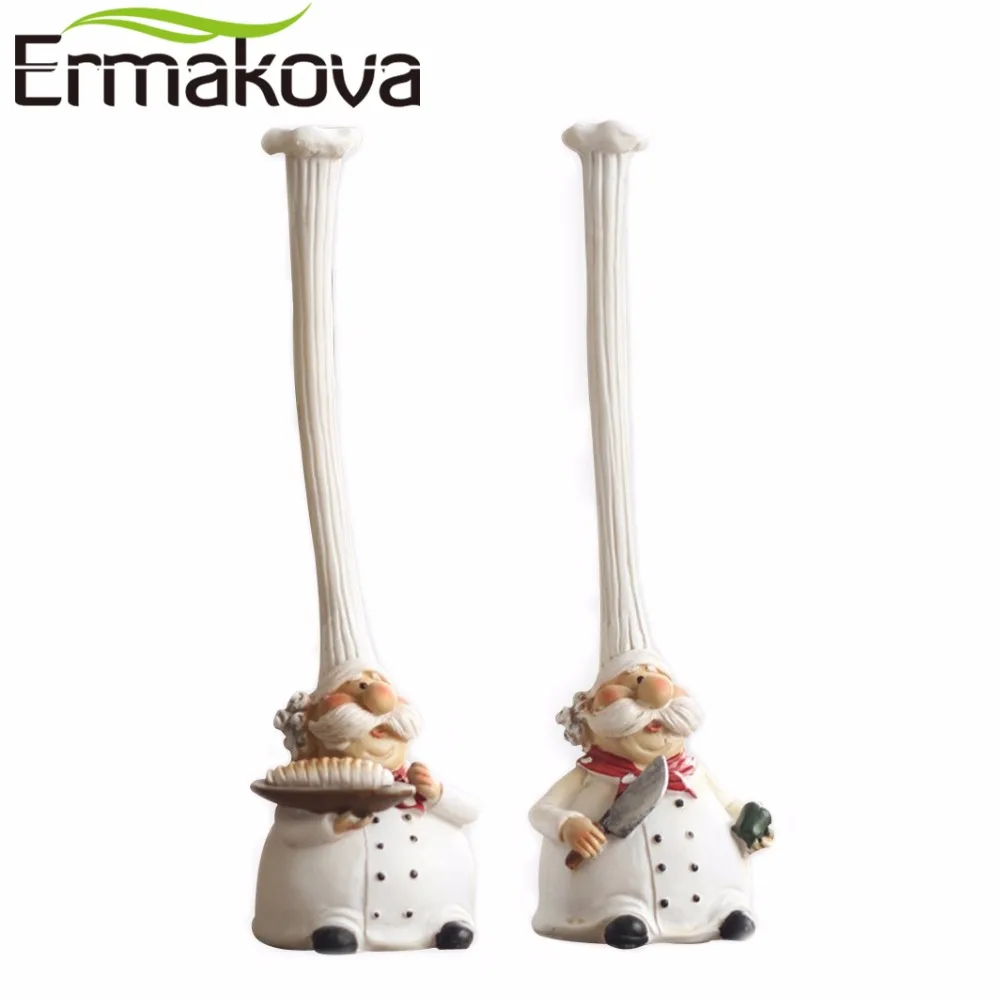 ERMAKOVA 2 шт./компл. фигурка кухонного шеф повара из смолы торт пекарня миниатюрная