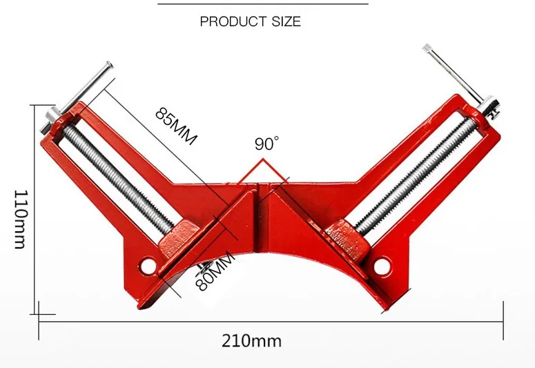 4 шт. 75 мм Mitre Угловые зажимы держатель для фоторамки Деревообработка под прямым углом красный