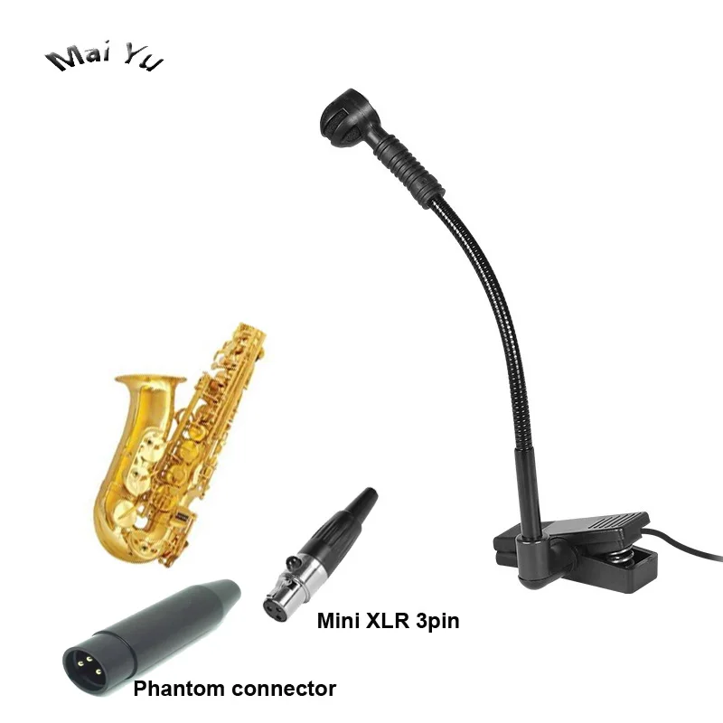 

Professional Instrument Condenser Saxophone Trombone Microphone Music Microfone for AKG Samson Wireless System XLR mini 3Pin