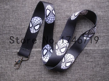 

Free Shipping 20 pcs Spiderman Head Lanyards Keys Camera ID Card Lanyard Mobile Phone Neck Straps W-003