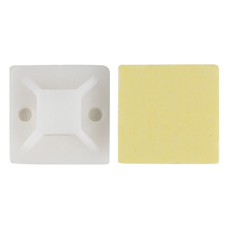 

Practical Portable 100 Pcs/Pack 20x20MM Mounts Mounting Base Clamps Clip Self Adhesive Cable Wire Zip Tie #70478