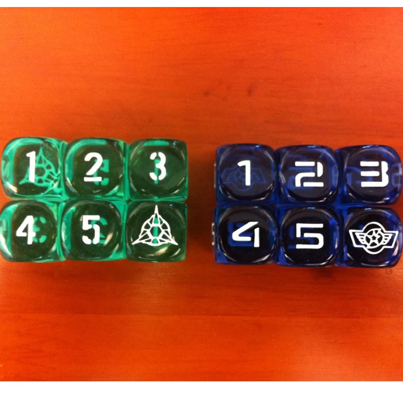

6pcs 16MM transparent six-sided dice rounded digital pioneer D6 dice With Pioneer LOGO