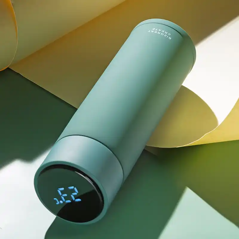 thermos flask with temperature gauge