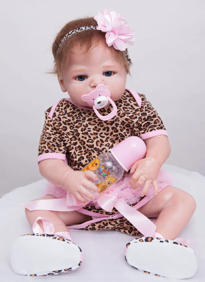 55cm Full Body Silicone Reborn Baby Doll Toys Newborn Girl Babies
