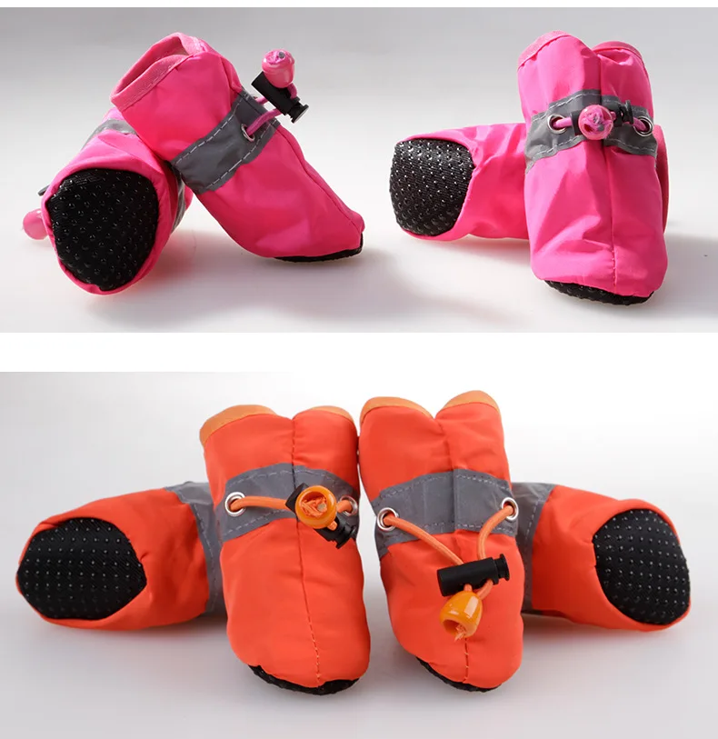 4Pcs set Pet Dogs Shoes Spring Summer Rain Waterproof Boots Socks Rubber Anti-slip Shoes For Big Small Dogs Puppy Cats Footwear (8)