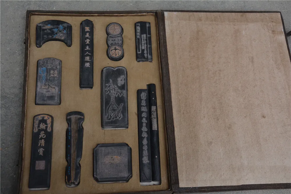 Rare Old Chinese Ink ingot Qin QI Shu Hua mo with mark best collection&ampDecoration free shipping | Дом и сад