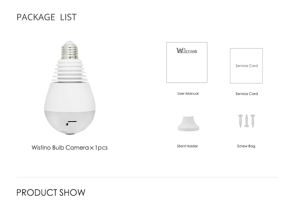 Wistino 960P Wireless VR Panoramic IP Camera Bulb Light Wifi FishEye 360 degree CCTV Surveillance Security Monitor Comone 1 (11)