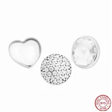 925 пробы Серебряный апреля капли Petite бисер DIY Fit Пандора подвешиваемый кулон колье подвески или Браслеты 3 шт./лот FLS009-4