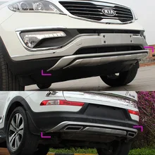 Full set 2pcs plastic front and rear bumper cover protector guard skid plate for Kia Sportage 2010 2011 2012 2013 2014 year