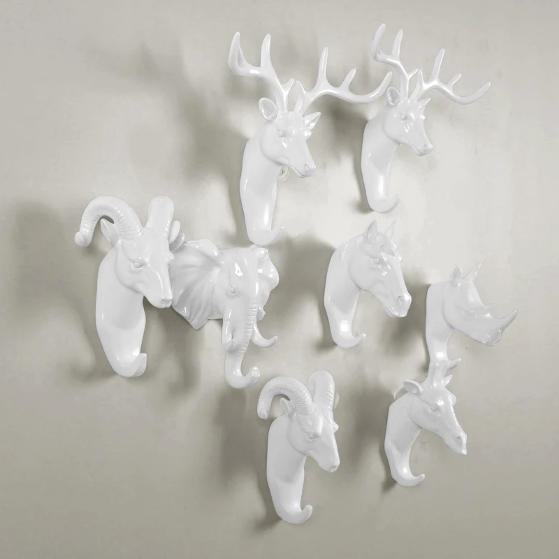 Mttuzk моделирования одежды животных крючки Спальня Крючок настенный крючок стены украшены с трехмерной олень висит