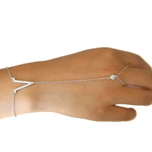 Браслеты Pulseira Feminina, пирсинг, свадебный браслет, соединенный с кольцом на пальце, циркониевая Женская цепочка, v-образная форма, на запястье, модный очаровательный подарок, новинка