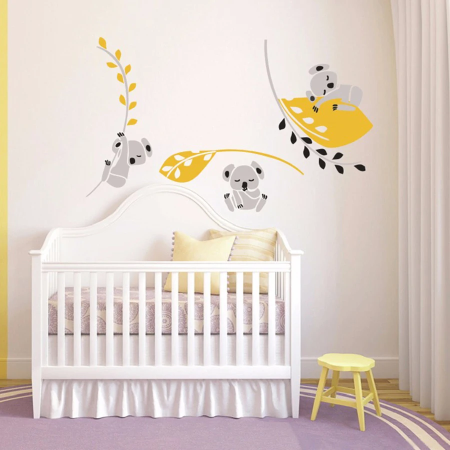 ASAPFOR Three Koala Holding Branches Wall Stickers Home Decor Koala