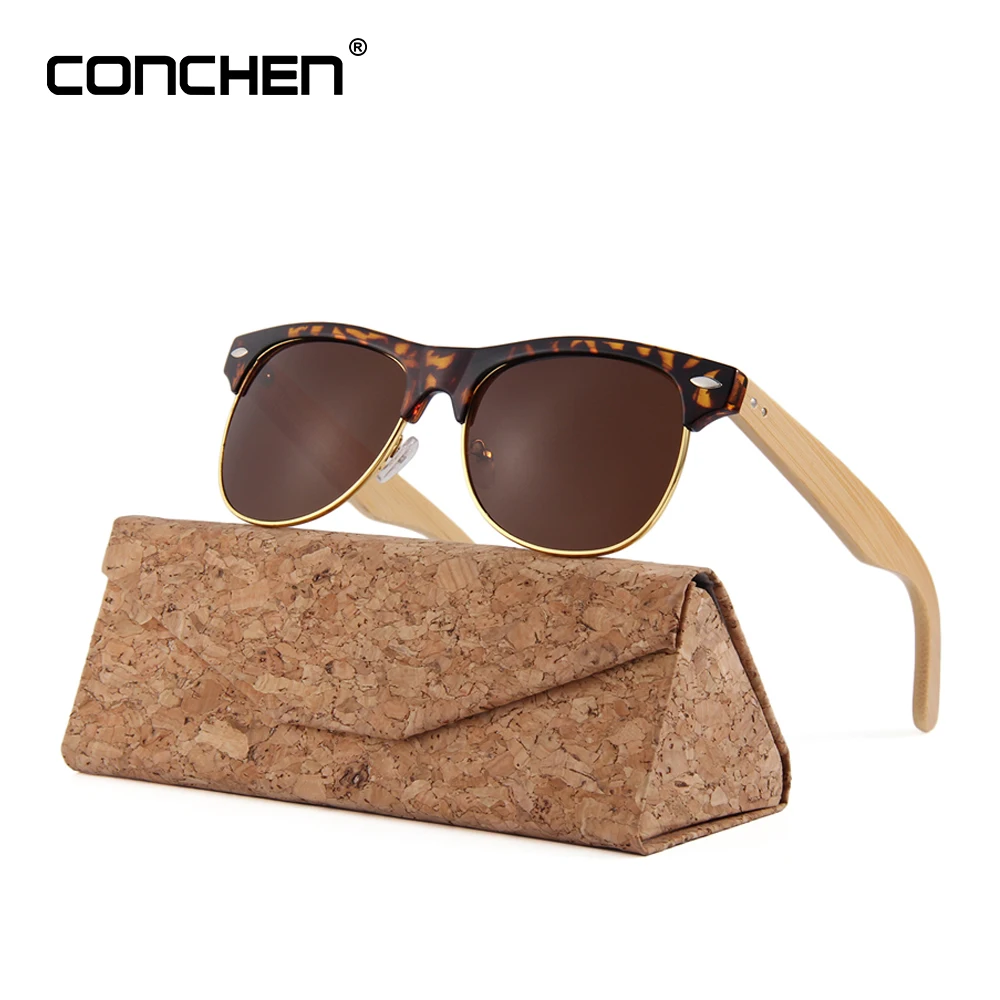

CONCHEN Handmade Bamboo Sunglasses Brand Designer Fashionable Wooden Sun glasses