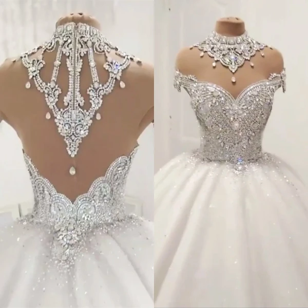

robe de mariage Luxury Ball Gown Fluffy Crystal Beaded Diamond Formal Wedding Dress 2019 High-end Wedding Gowns Bridal Dresses
