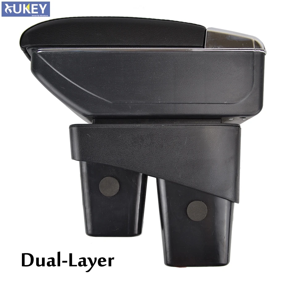 

Center Console Storage Box 2014-2017 Leather Dual Layer Armrest Arm Rest For Honda Fit Jazz 2015 2016