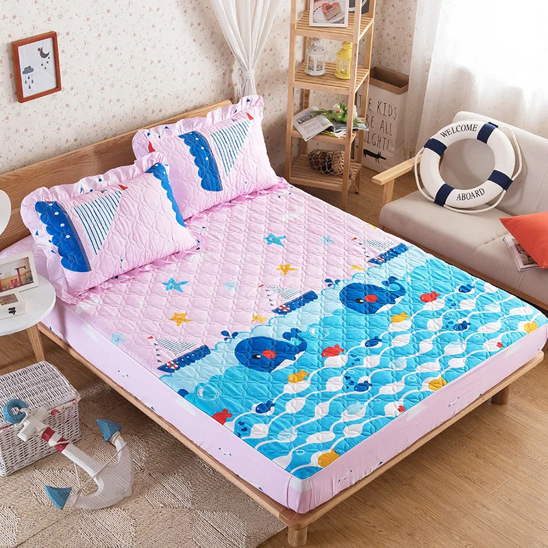 1 Piece Thick Comfortable Cotton Mattress Cover Stretch Pad For Mattress Colorful Mattress