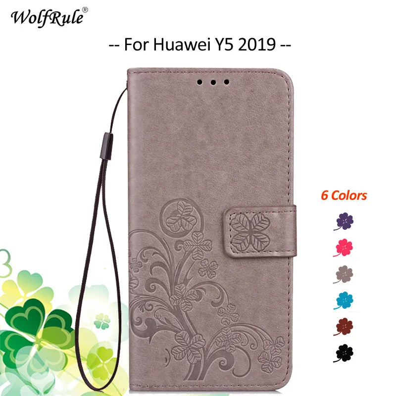 For Cover Huawei Y5 2019 Case Flip PU Card Holder Wallet Pouch Protective Bumper Phone Bag 5.71'' | Мобильные телефоны и