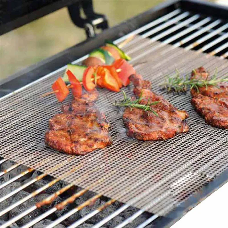 

2PCS Reusable Non-stick BBQ Grill Mat Barbecue Baking Liners Teflon Cook Pad Microwave Oven Tools Easily Cleaned Kitchen Tools