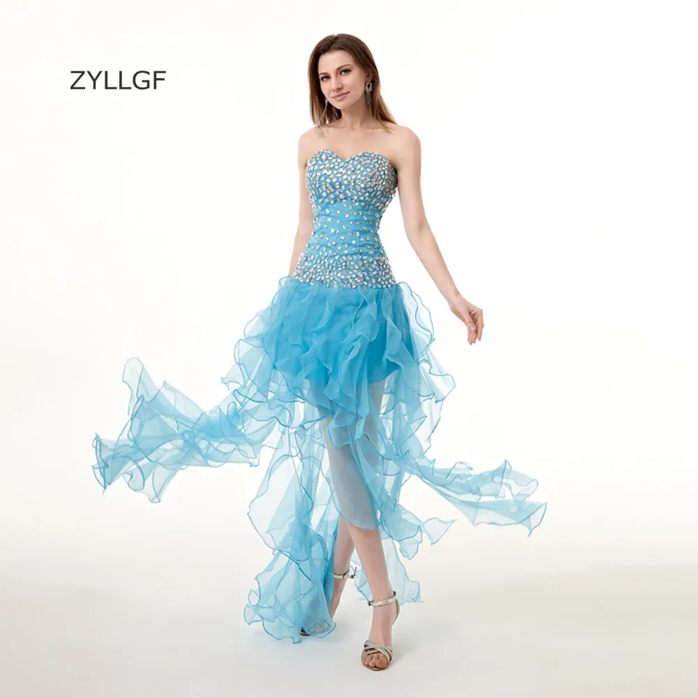 ZYLLGF Formal Evening Gowns Long Sweetheart Ruffled Organza Evening