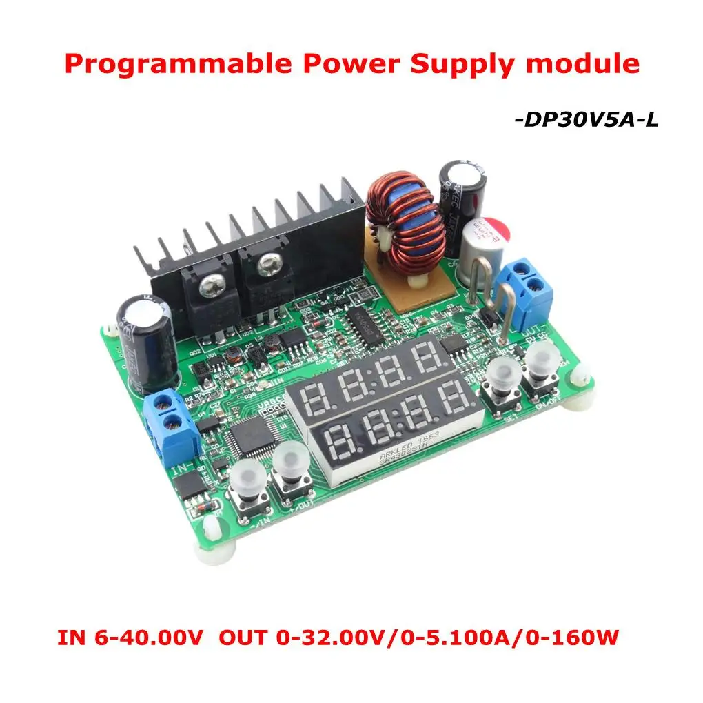 

DP30V5A-L Removable Digital Tube Display Module Programmable Power Supply Buck Module Voltage Converter LED Display Controller