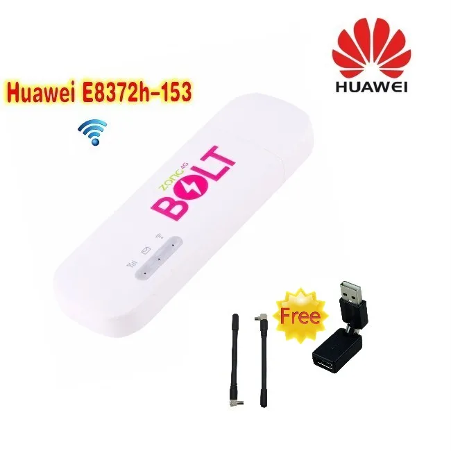  Huawei Wingle E8372h-153 Mobile Broadband Cat4 LTE USB WiFi modem plus antenna and usb adapter