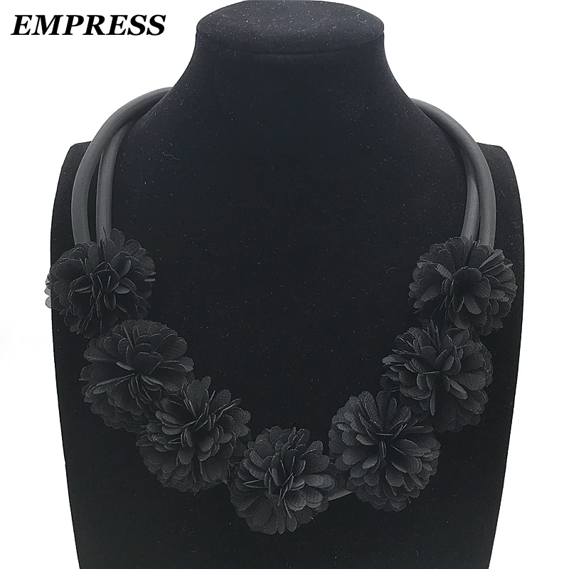 

EMPRESS New brand DIY charm 7 flower design jewelry women goth lucky women retro soft foam aluminum necklace party gifts