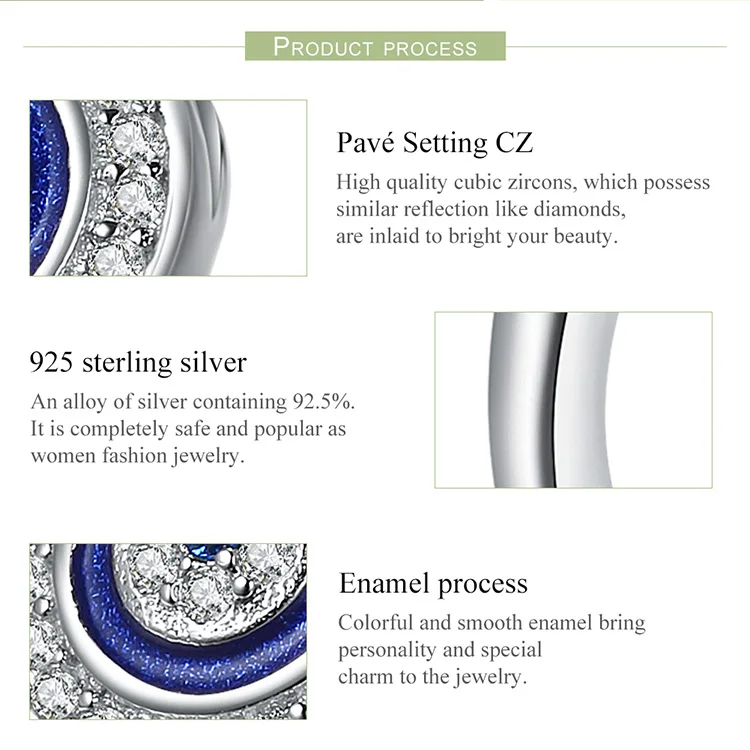 WOSTU 925 пробы Серебряное кольцо с голубыми глазами Samsara для женщин ювелирные изделия на удачу подарок CQR208