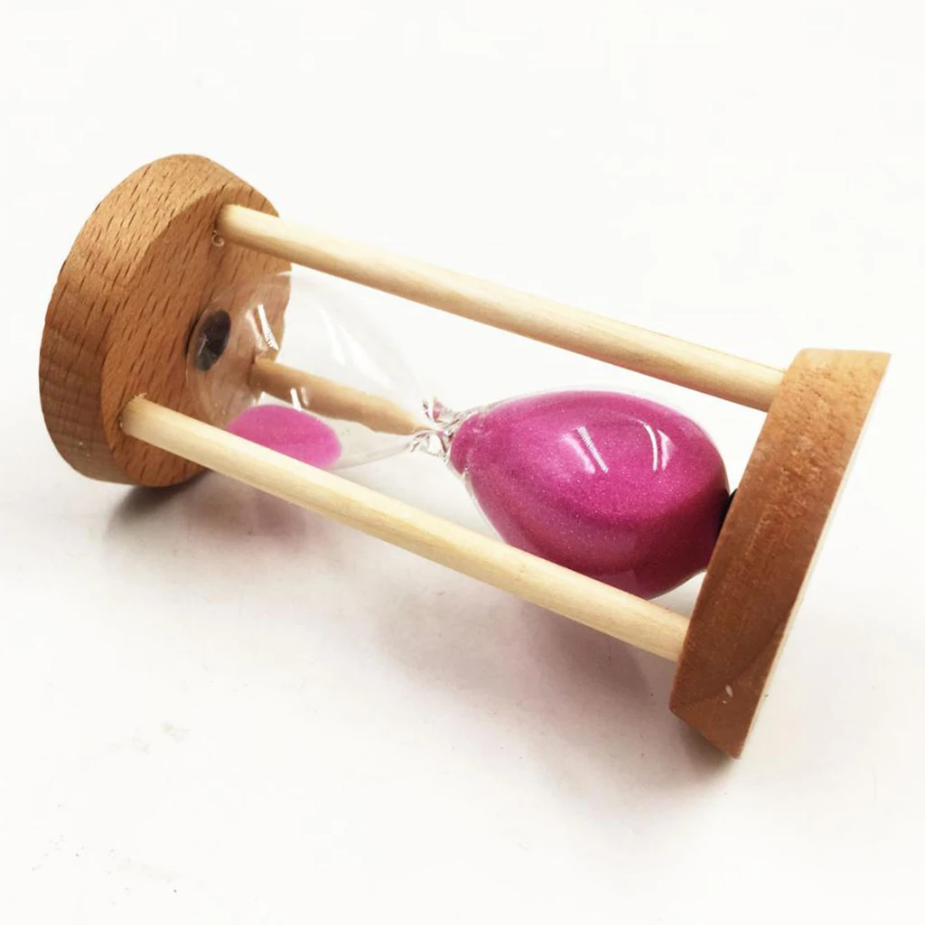 10 Minutes Wooden Frame Sand Timer with Pink Sand Hourglass Home Decor Great accessories for kitchen cooking, reading