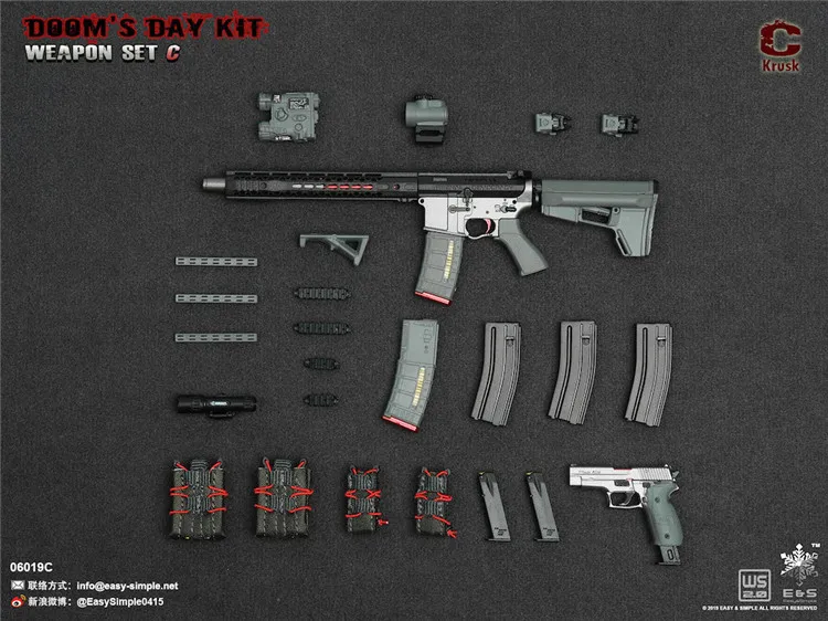 Легко и просто 1/6 ES06018 06019 PMC оружие подвесные открытки для 12 дюймов Фигурка DIY