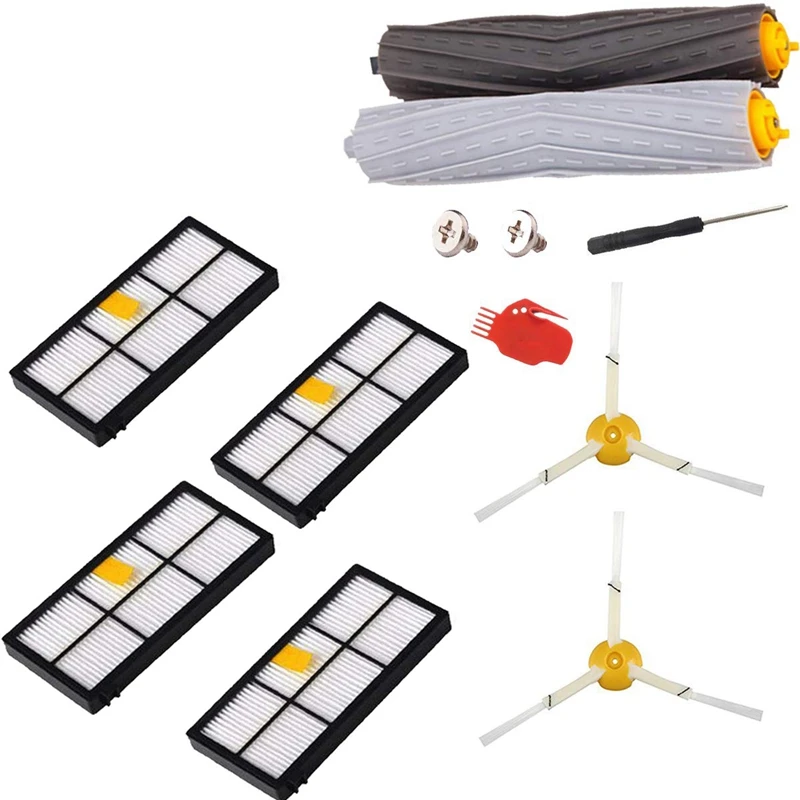 

Replenishment Kit For Irobot Roomba 800 900 Series, 9 Pcs Vacuum Replacement Parts With 4 Hepa Filters 2 Side Brushes 1 Set De