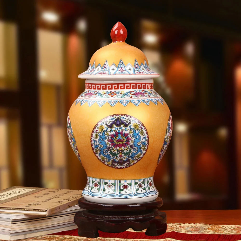 Jingdezhen Porcelain Vase Enamel Colour Ceramic Vase China Flower Pot
