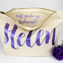 Изготовленный На Заказ Блестящий подарок для невесты макияж сумки вы будете моя подружка невесты, подружка невесты Honour макияж уникальный подарок для свадебных вечерние сумки
