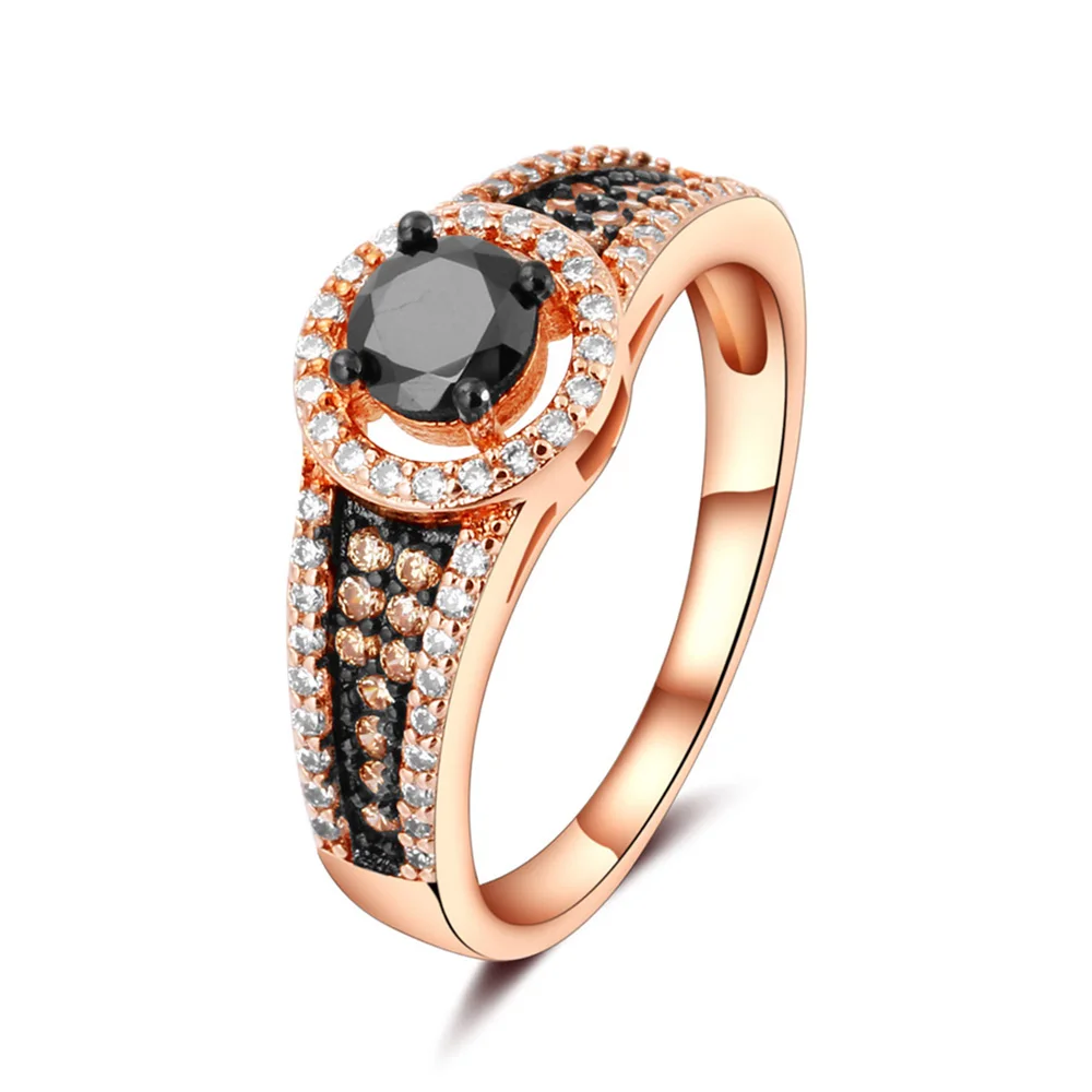 

2023 Top Quality Black Big Birthstone Rings Vintage Retro Gold Color Wedding Anniversary Engagement Rings For Women Jewelry