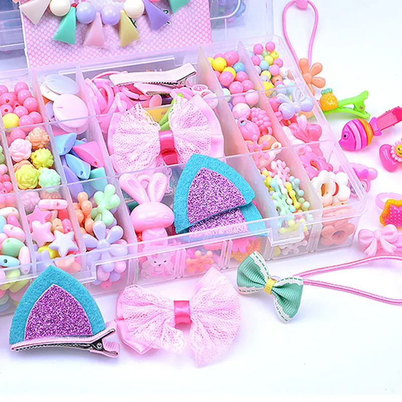 

Children Creative Beads DIY Toy String Beaded Early Educational Handmade Jewelry Chain Necklaces Bracelet Teaching Puzzle Girls