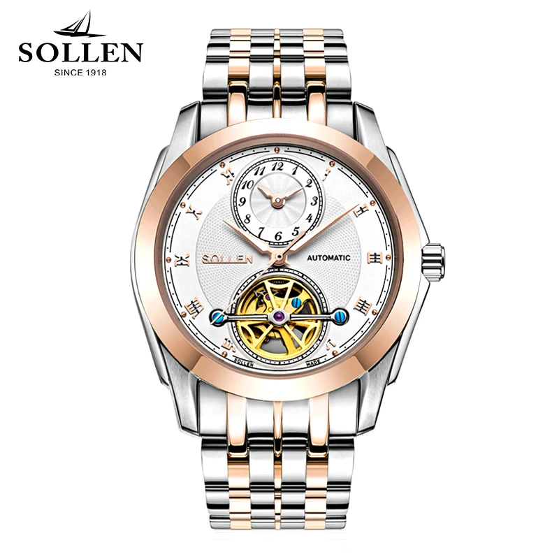 SOLLEN 2017 New Famous Brand Luxury Watch Men Business Mechanical