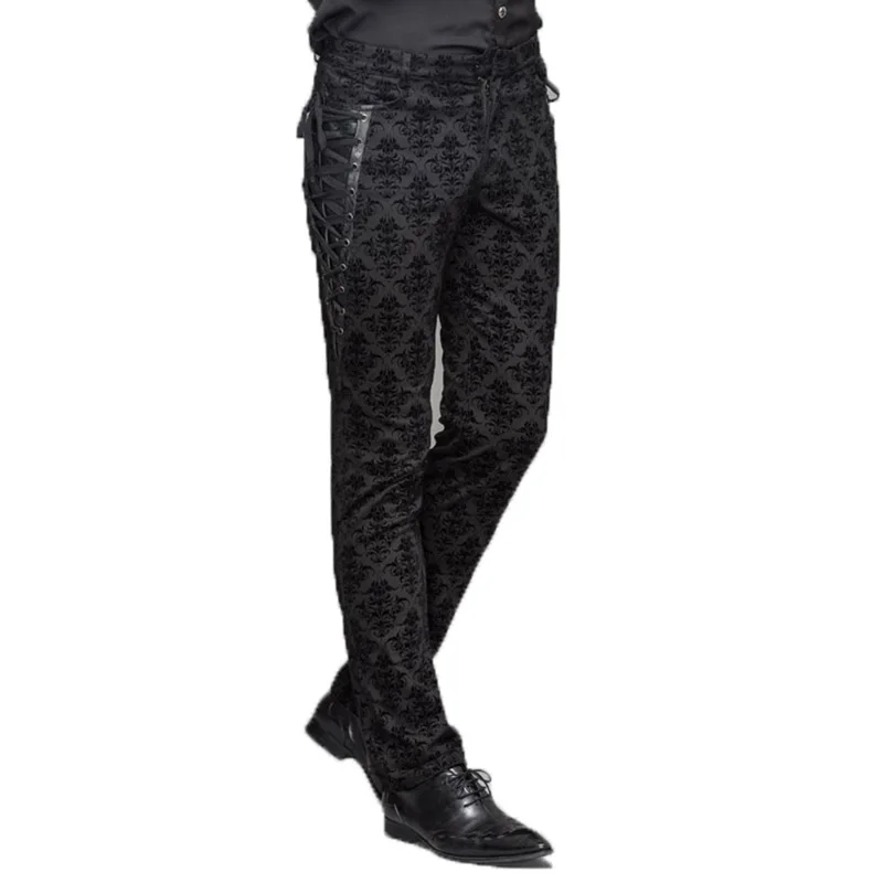 Gothic Punk Victoriaanse Heren Broek Zwart Steampunk Fitness Toevallige Mannelijke Broek Afslanken Ingericht Voeten Broek Grote Maten S-XXXL Gothic Punk Victoriaanse Heren Broek Zwart Steampunk Fitness Toevallige Mannelijke Broek Afslanken Ingericht Voeten Broek Grote Maten S-XXXL