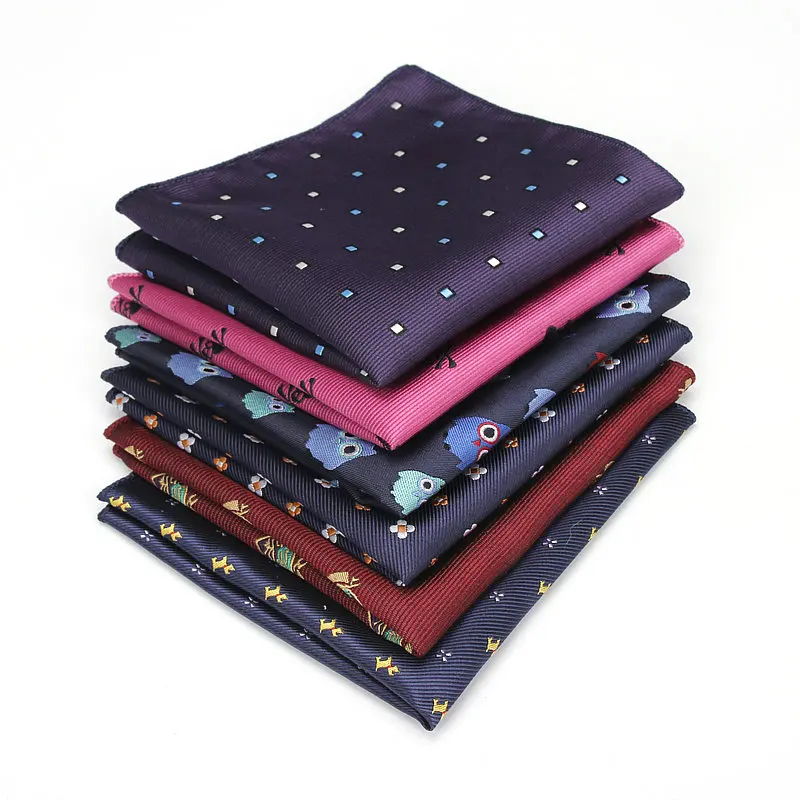 

16 Pieces of Men's Polyester Silk Handkerchiefs Pocket Squares Mixed Patterns Jacquard for Suits Jackets Wedding Party Business
